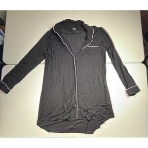 Nordstrom Black Long Sleeve Button Down Pajama Top Sleep Shirt XL